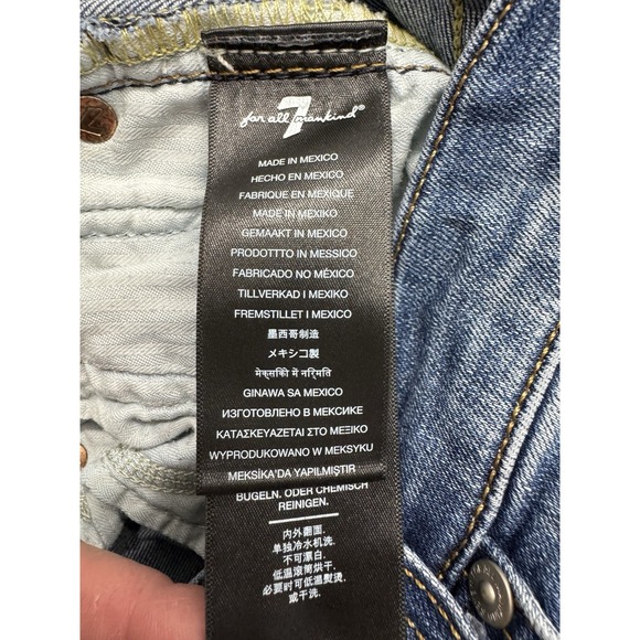 7 for All Mankind Dojo - Wide Leg Distressed Authentic Light Size 28 - Picture 4 of 13